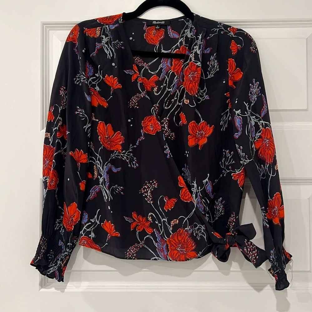 Madewell Silk Wrap Top
